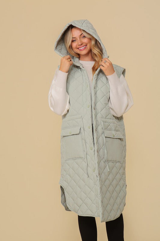 Oversized Quilted Midi Jacket-8
