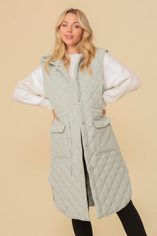 Oversized Quilted Midi Jacket-1