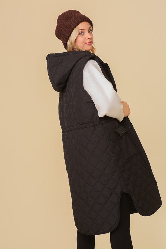 Oversized Quilted Midi Jacket-12