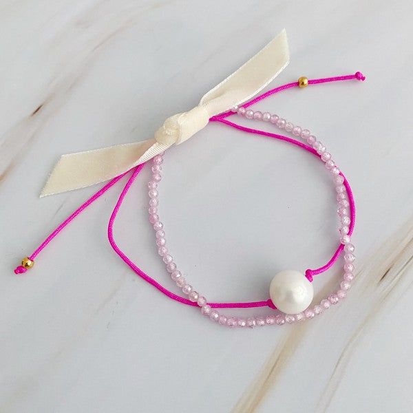 Genuine Pearl Color Dream Bracelet Set Of 2-8