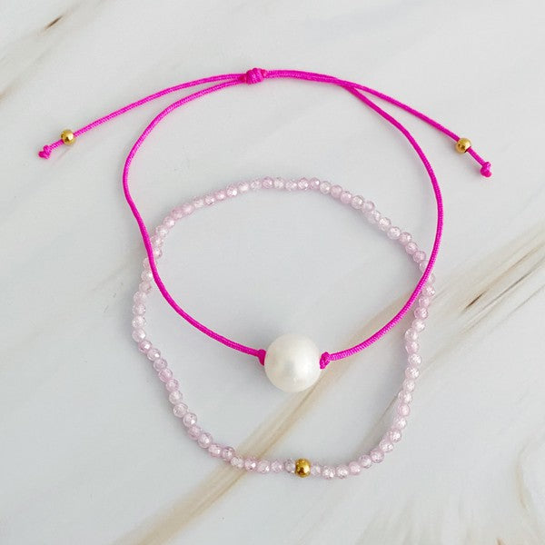 Genuine Pearl Color Dream Bracelet Set Of 2-6