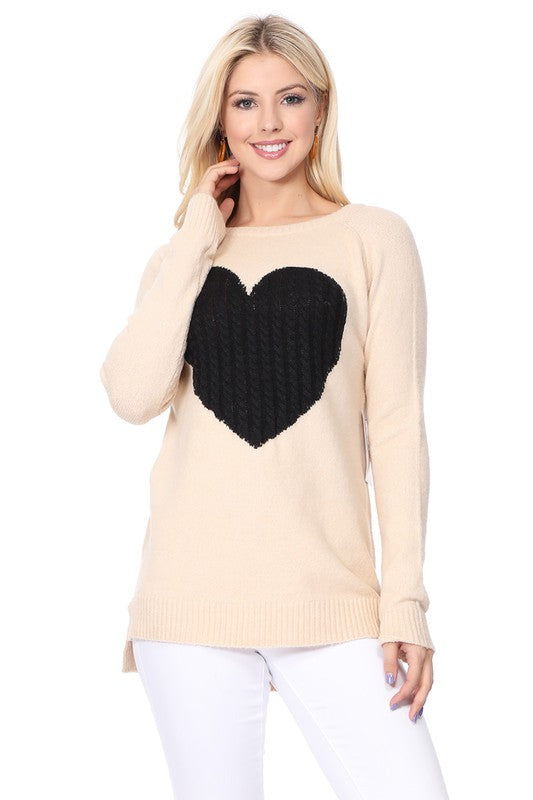 Cozy Heart Jacquard Round Neck Pullover Sweater-10