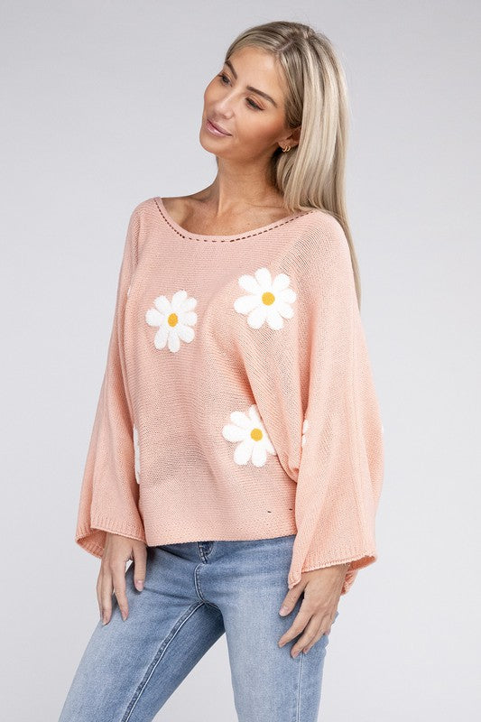 Flower Motif Sweater-4